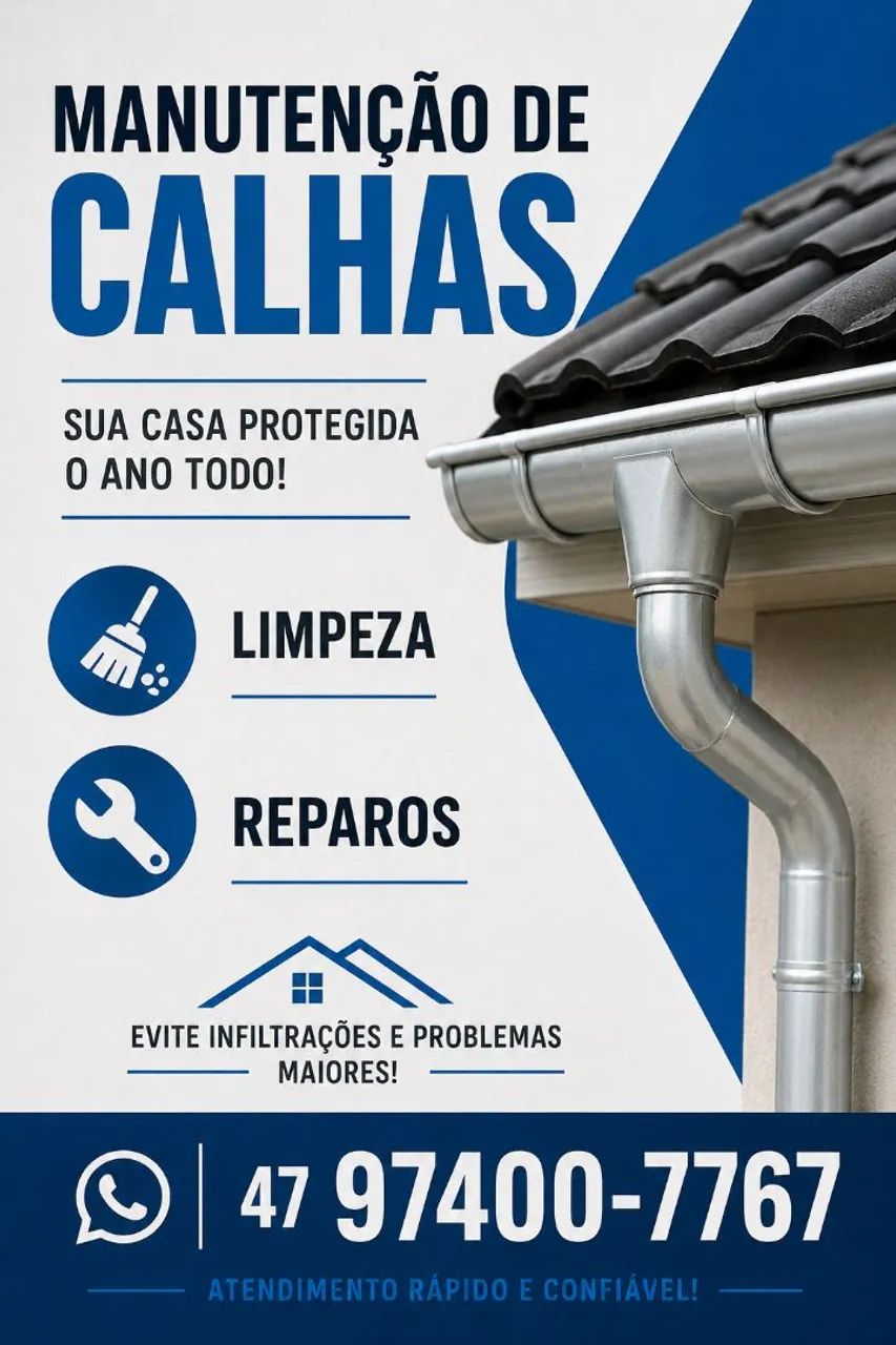 Manutenção e limpeza de calhas 