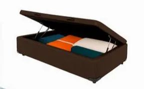 Kit de Cama Base Baú na cor Pinheiro e Colchão D20  - Foto 2