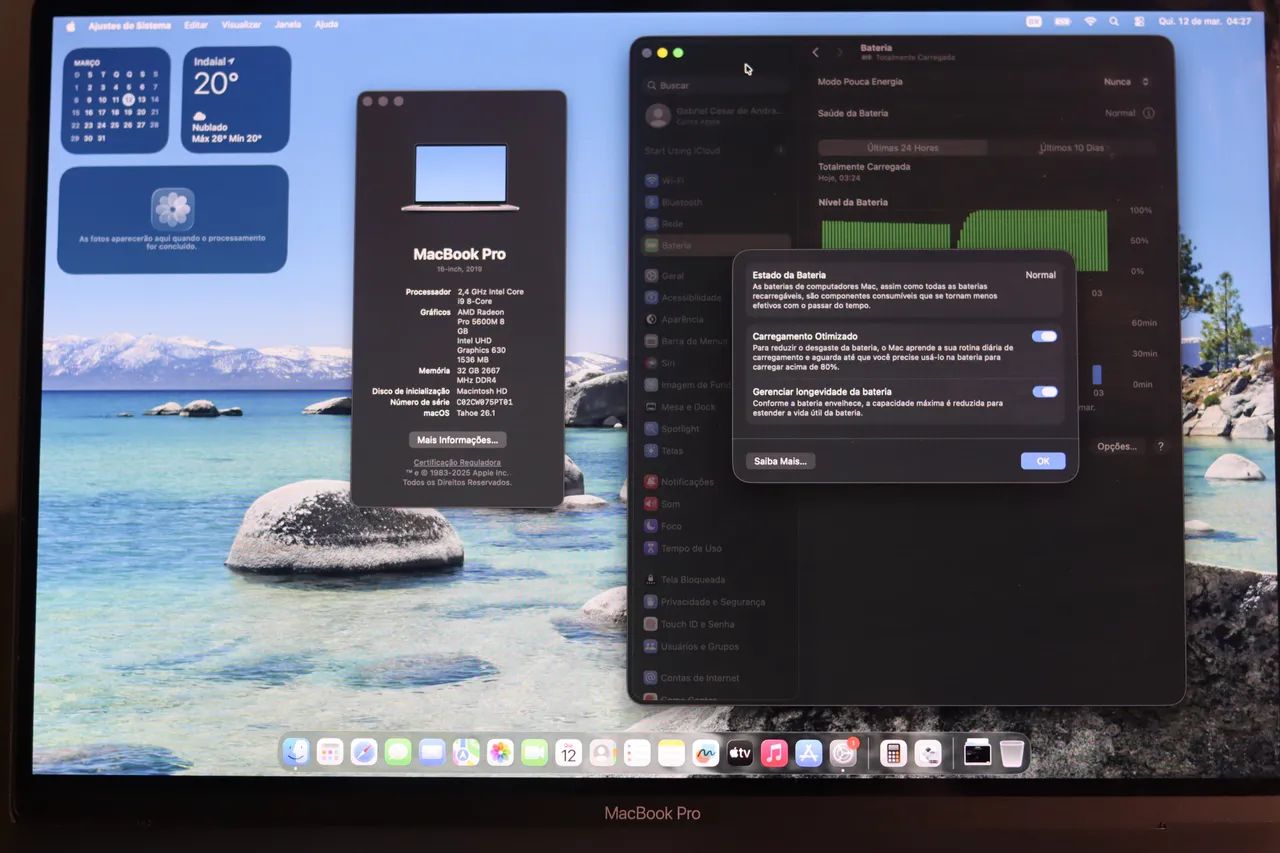 Macbook Pro 16 A2141 8C 40GB (32 ram 8 GPU) 2Tb SSD Radeon Pro 5600M (config máxima) - Foto 6