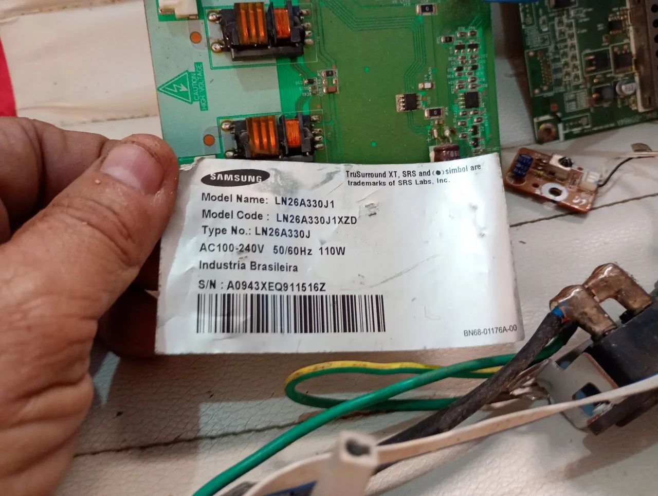Kit da TV Samsung placa central e fonte 