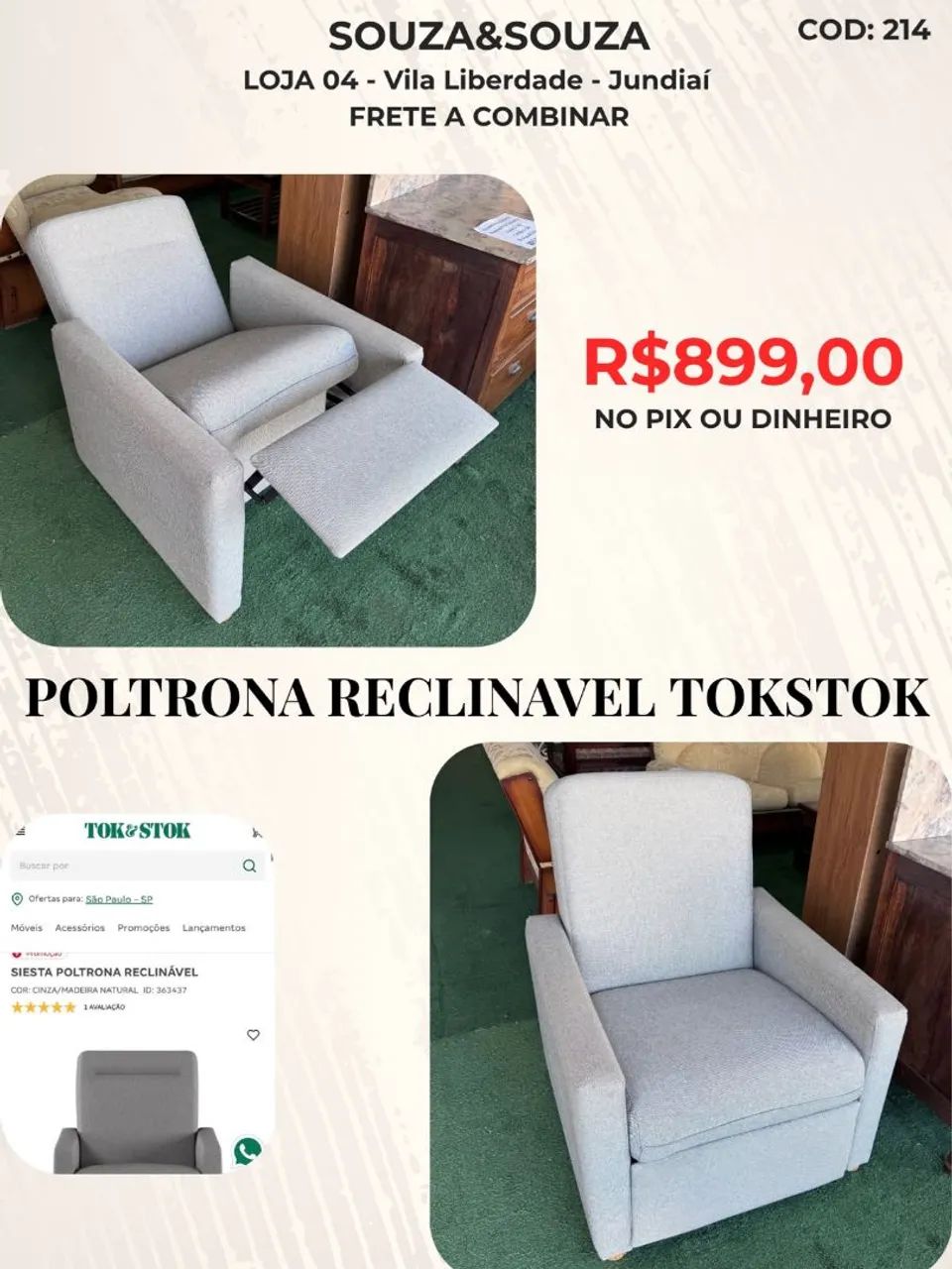 Poltrona Reclinável TokStok