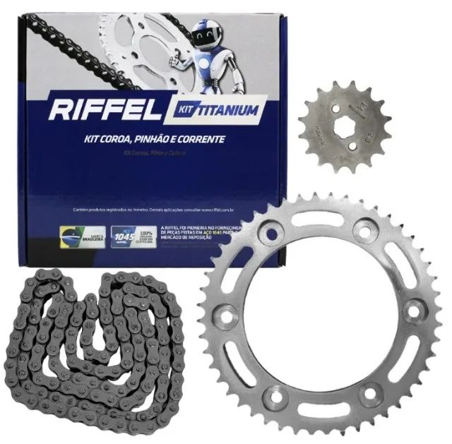 Kit Relação BROS 160 / XRE 190 - Riffel Aço 1045