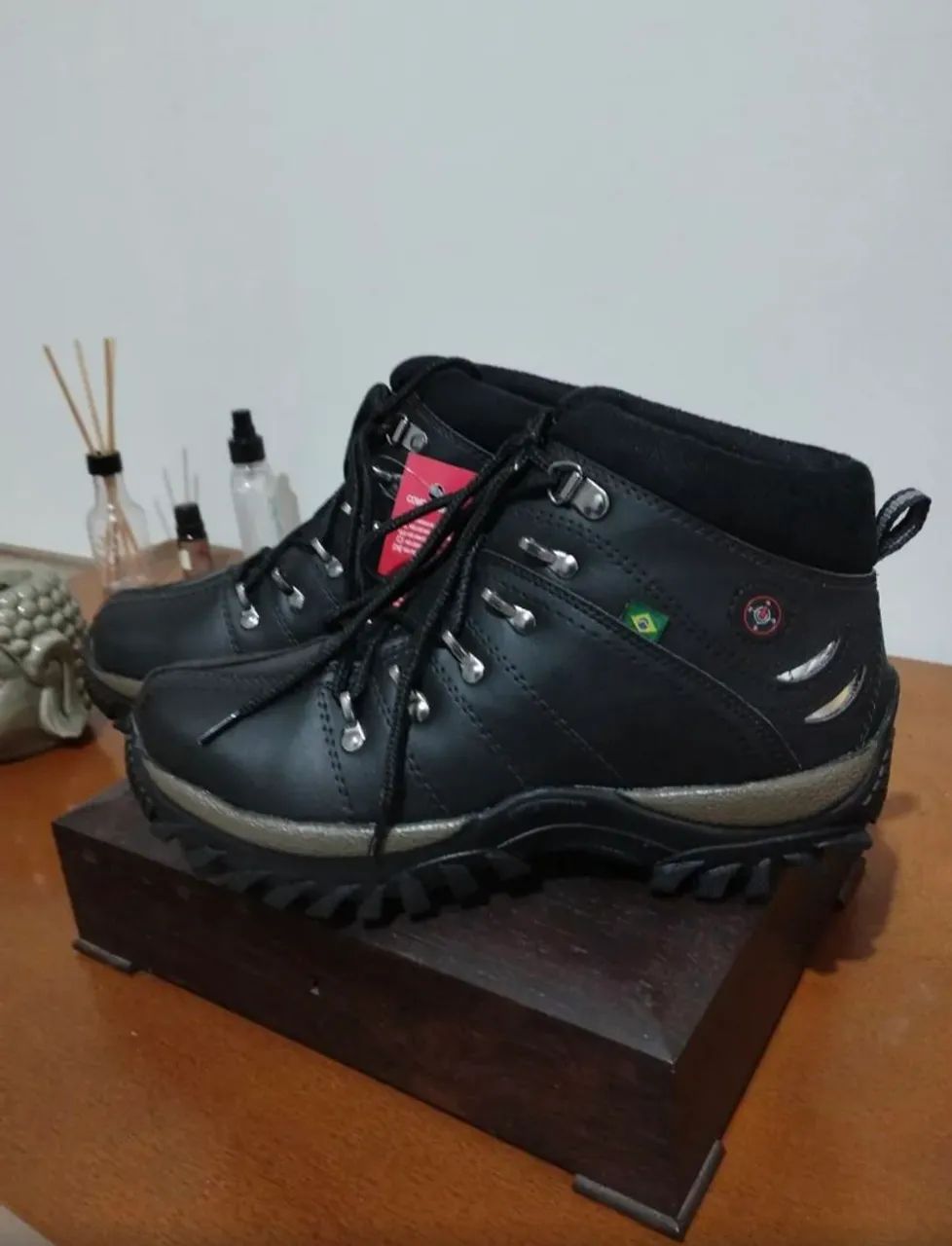 Bota coturno de couro 