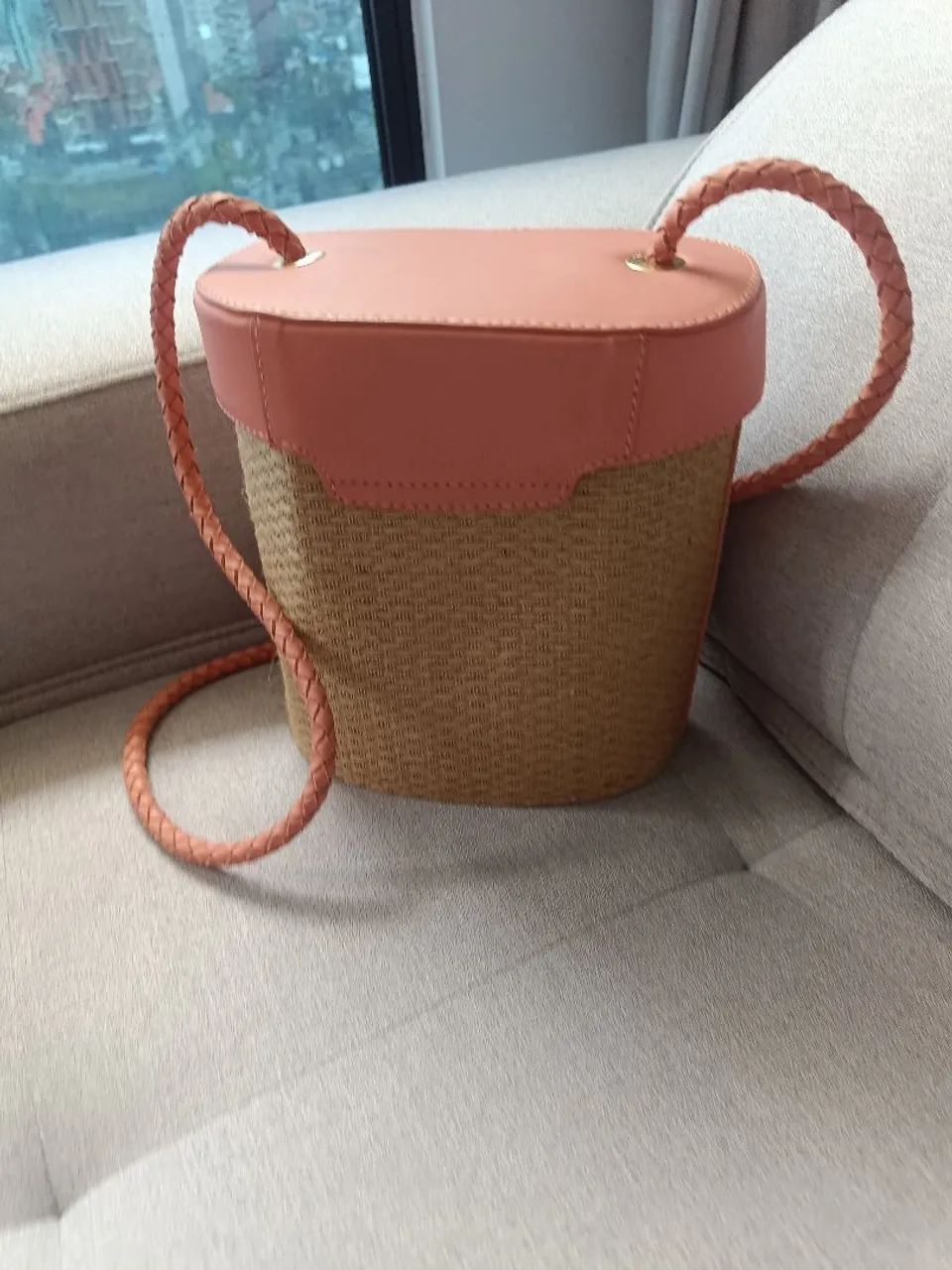 Bolsa Arezzo original couro e ráfia  - Foto 3