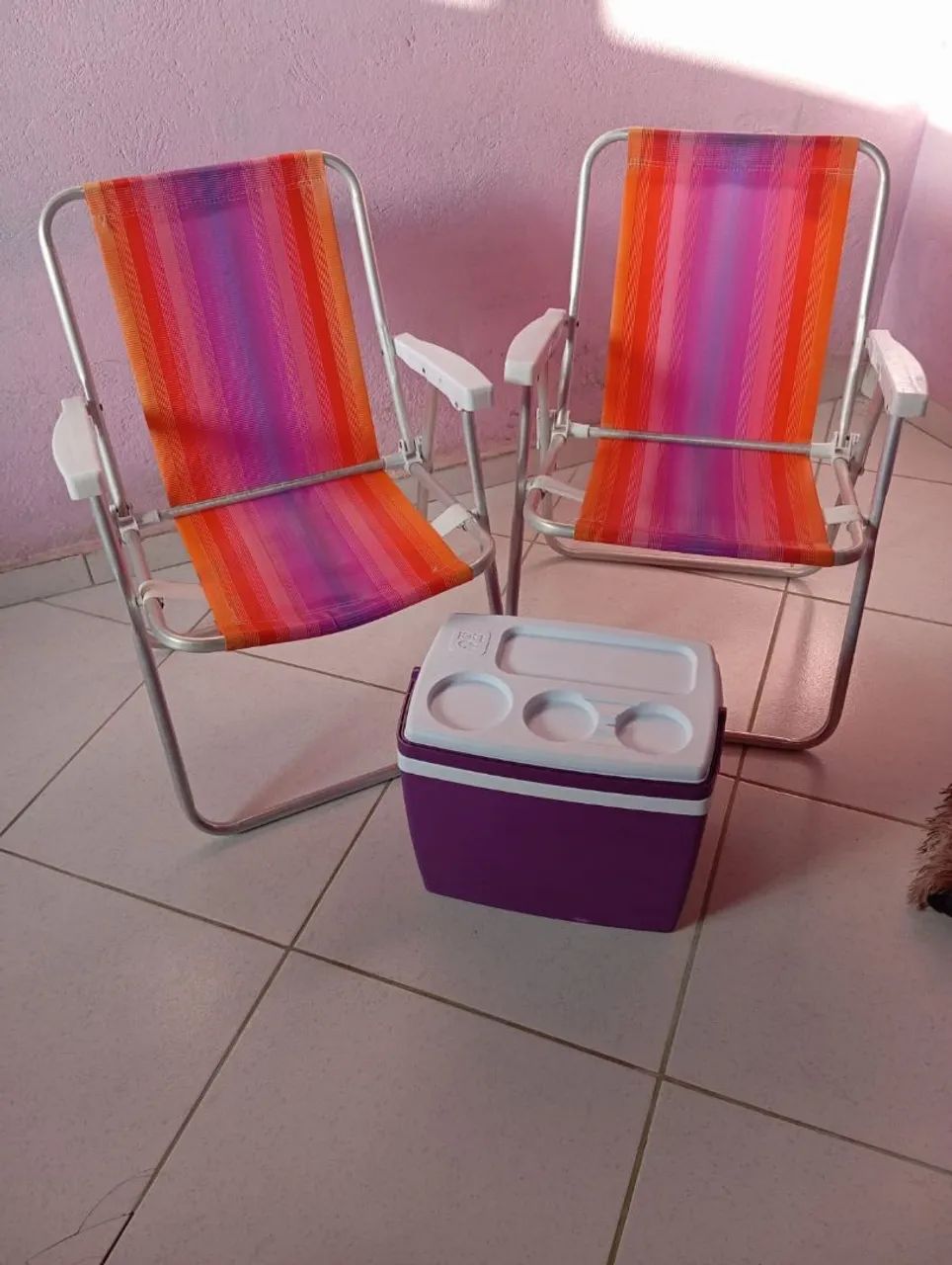 Vendo kit cadeira de praia e cooler 