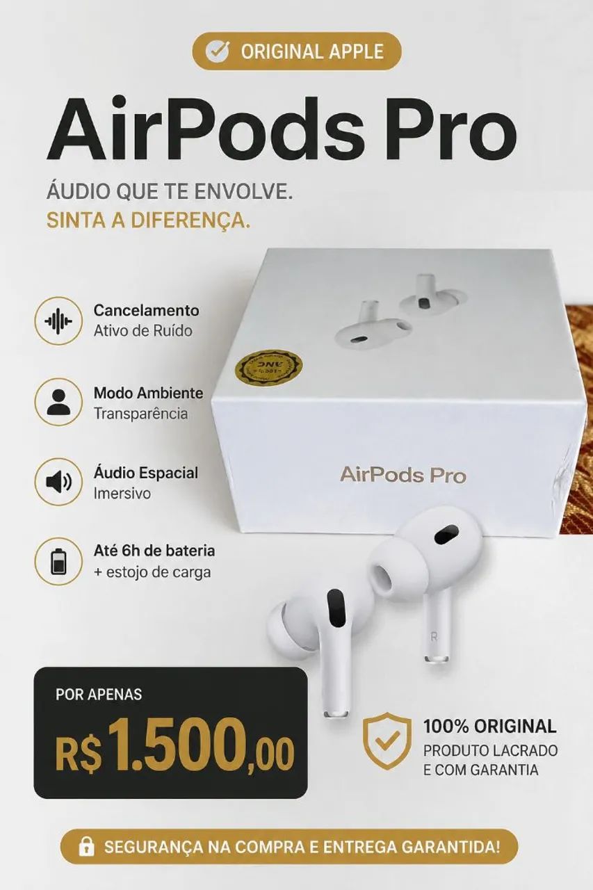 Fone de ouvido Air pods