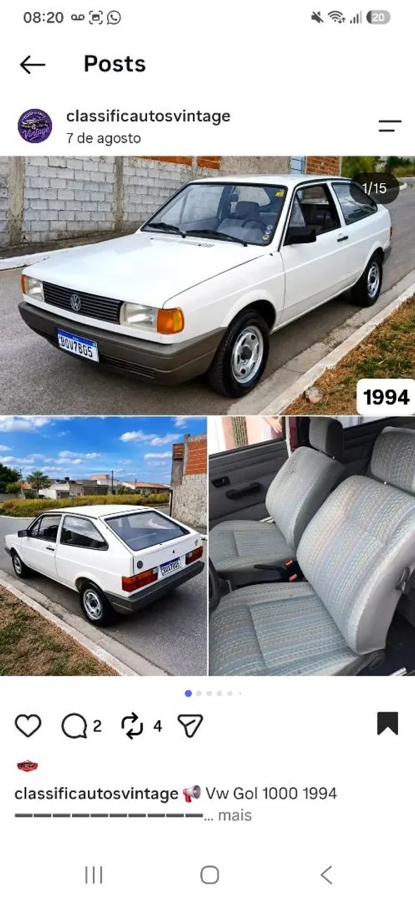 Volkswagen Gol Geração I 1000 2P 1994