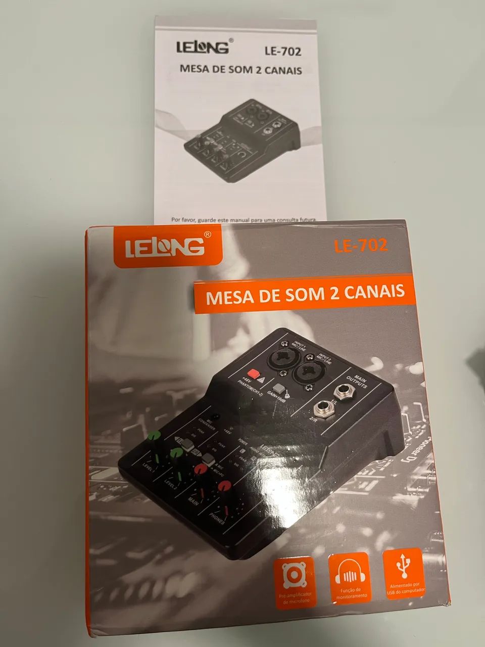 Mesa de som 2 canais LE-702 - Foto 2