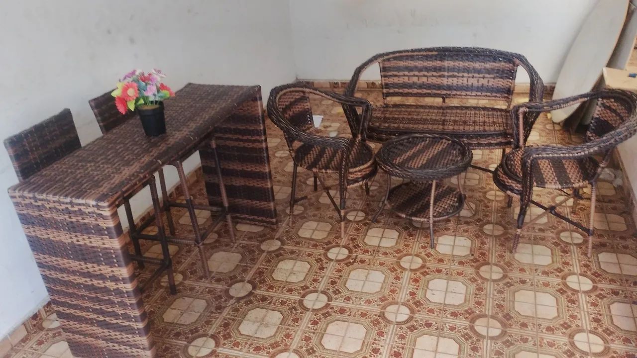 Conjunto de sofá de área externa 