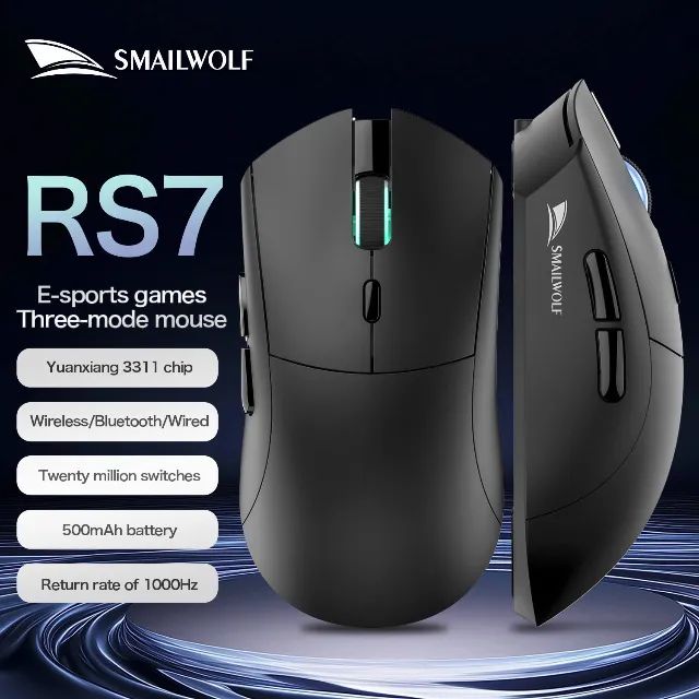 Mouse Smailwolf RS7 Preto - Foto 4