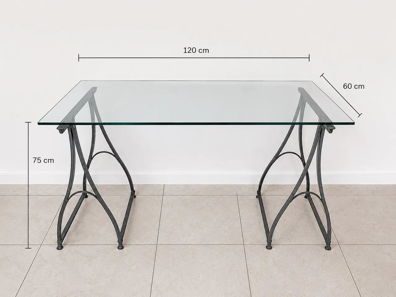 Mesa para escritório. Tampo de vidro. - Foto 2