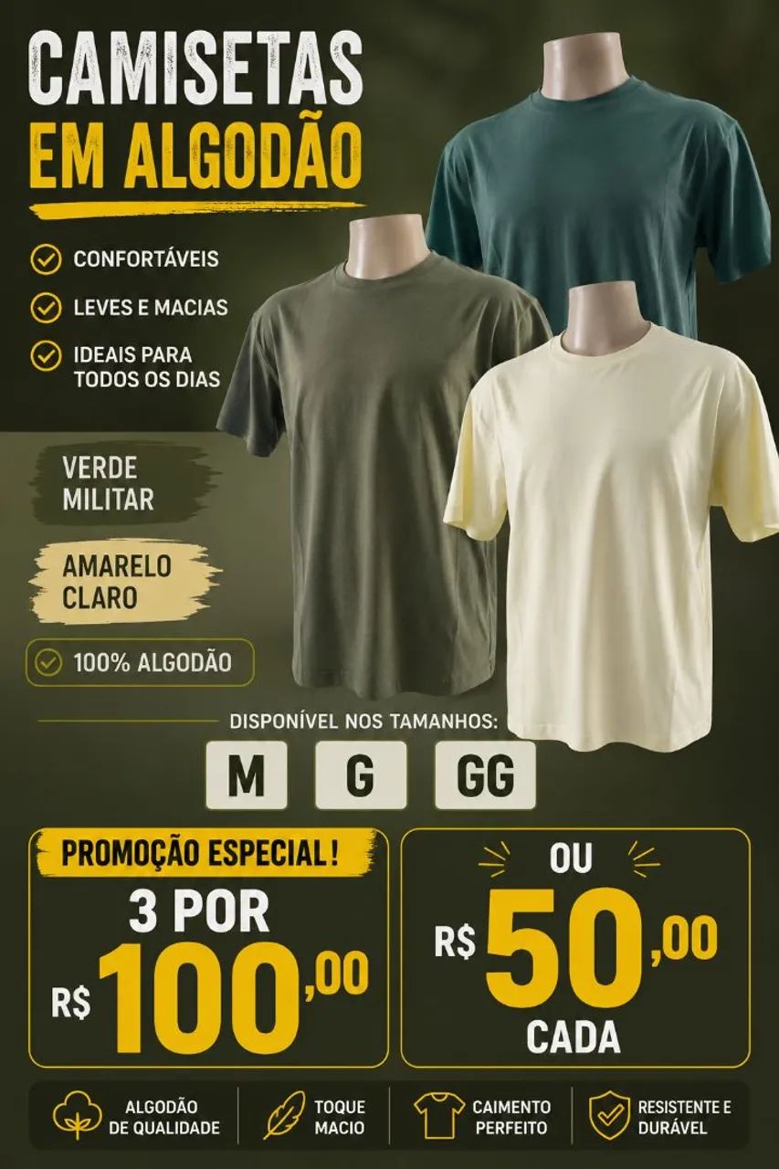 Camiseta em algodão 