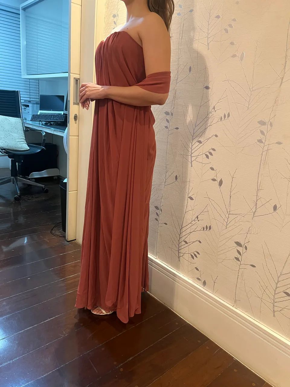 Vestido longo fluido rosa  - Foto 3