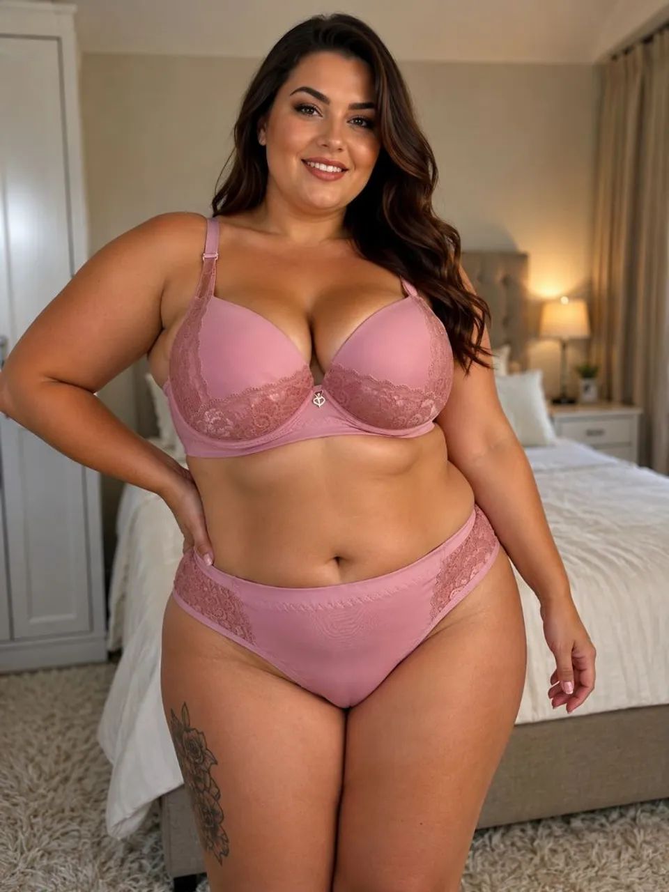 Conjunto de lingerie com bojo plus size (varejo)