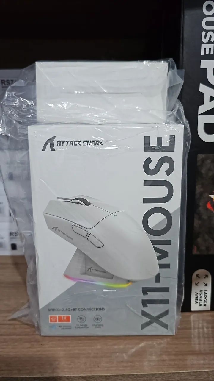 Mouse gamer attack shark x11 preto novo - Foto 4