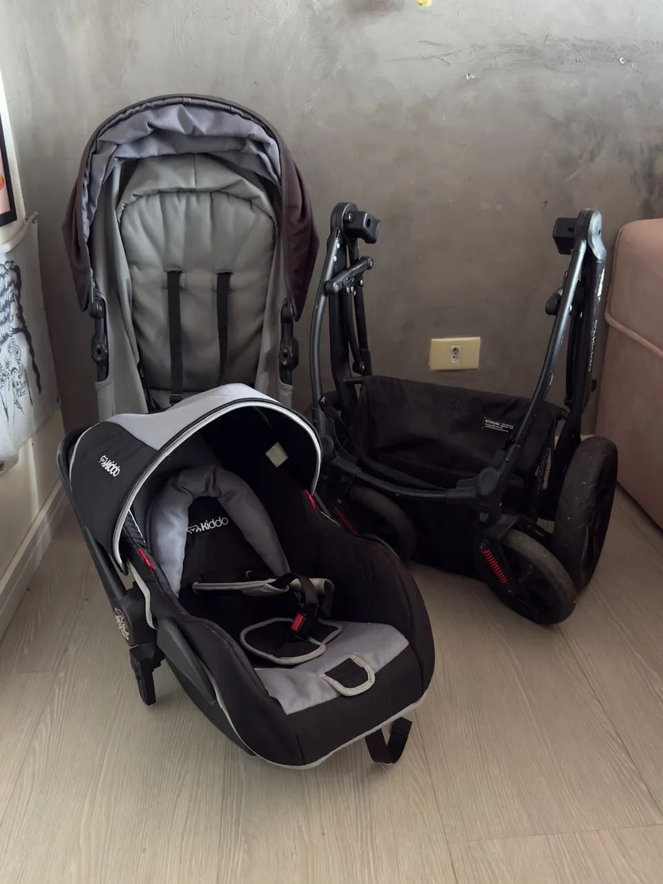 Carrinho de Bebê Kiddo Completo (Moisés + Bebê Conforto)  - Foto 6