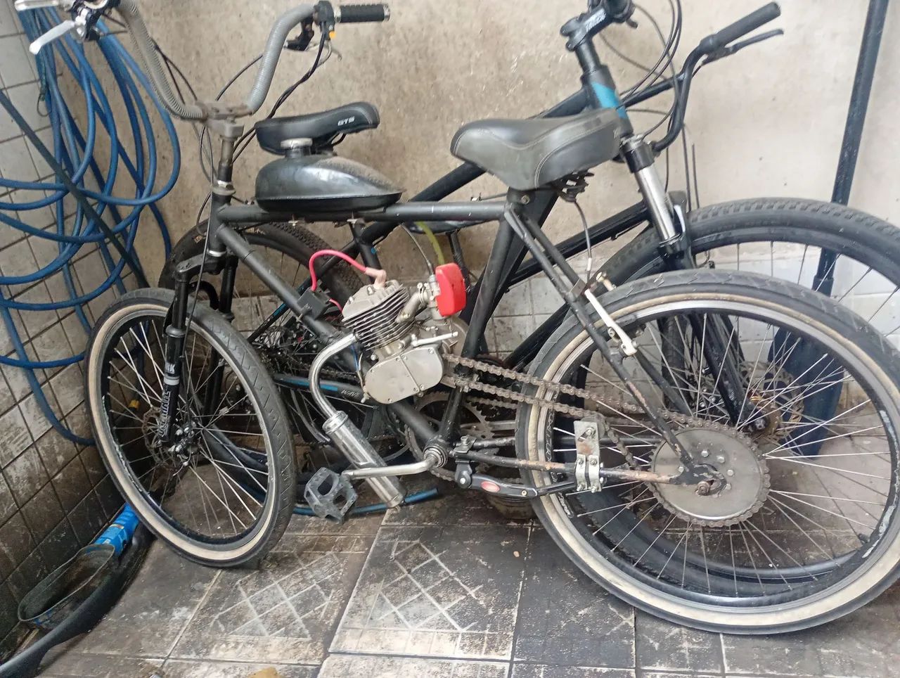 Bicicleta motorizada 80cc completa quadro aço carbono 