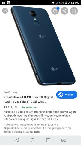 Vendo ou troco lg k9 azul ta zero em outro cel dependendo dou uma volta - Foto 2