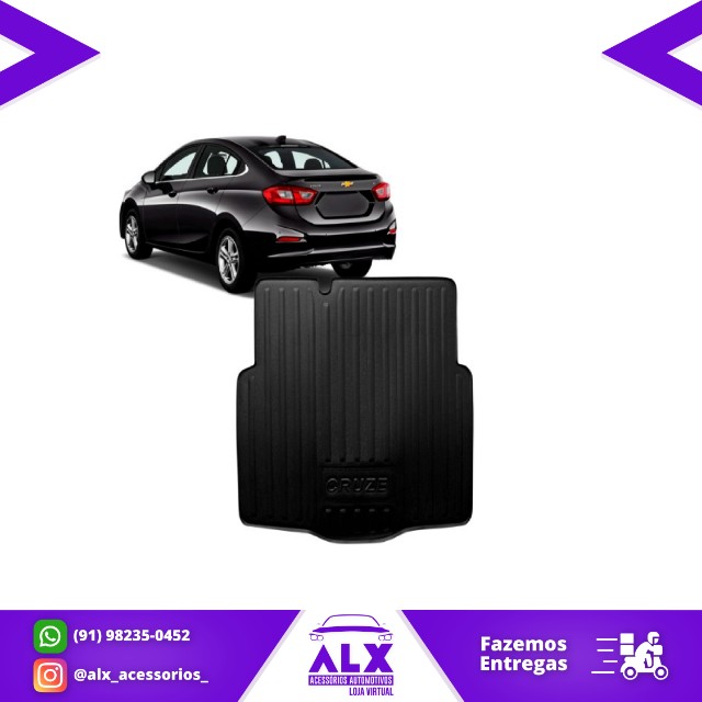 Tapete Bandeja P/ Porta Malas GM Cruze Hatch e Sedan - Plástico rígido.