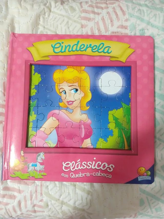 Livro infantil Cinderela Clássico em Quebra-cabeça 
