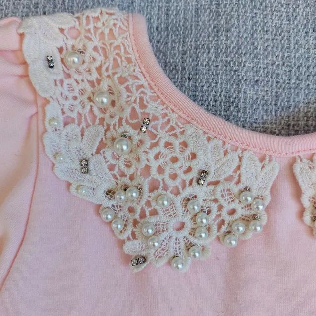 Vestido  para menina rosa estilo romântico  para o inverno - Foto 2