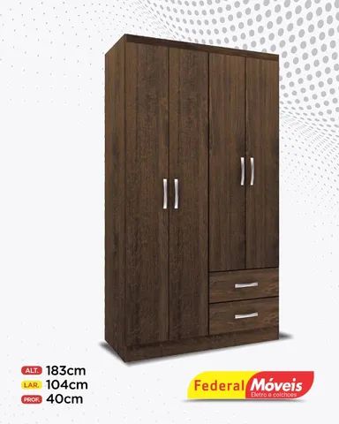 Guarda Roupa 4 Portas 2 Gavetas Super Lindo Fazemos Entrega