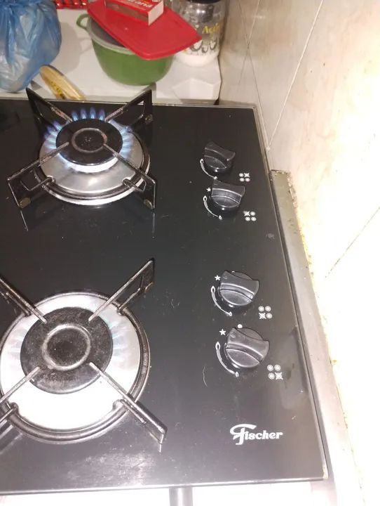 Fogão Cooktop Fischer 4 bocas com pedra de mármore Fogões e Fornos