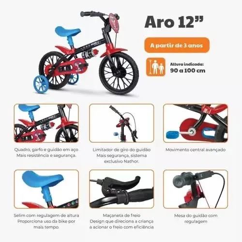 Bicicleta Nathor Infantil Aro 12