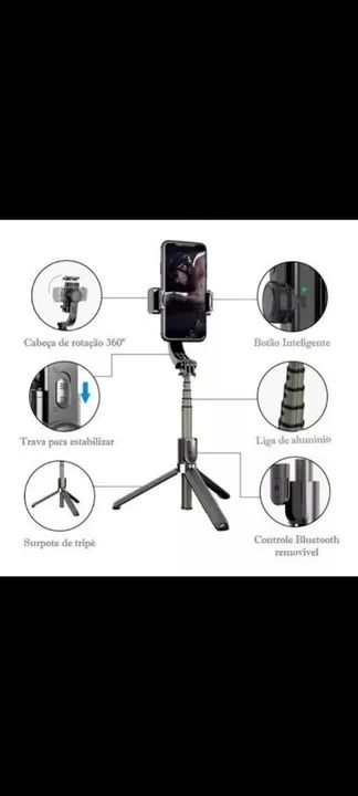 ESTABILIZADOR GIMBAL L08 BLUETOOTH 1 EIXO. * NOVO * - Foto 4