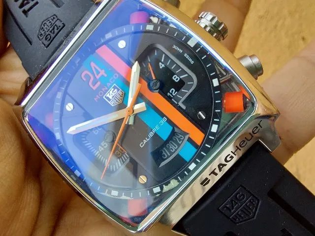 Relogio Tag Monaco Calibre 36 Pulseira Borracha
