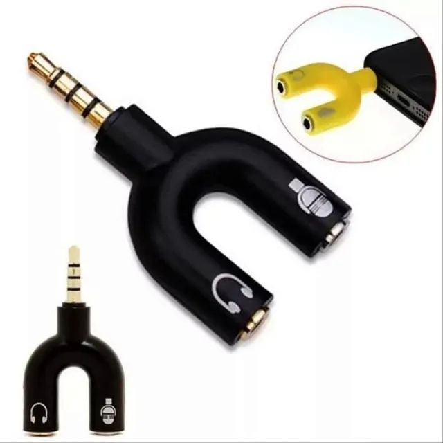 Adaptador Splitter P3 Headset Fone Microfone P2 X P3 Audio - Foto 3