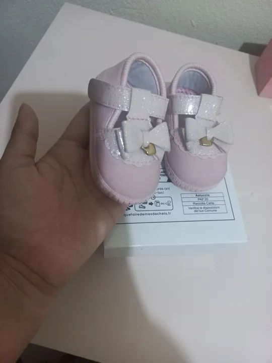 Sapatilhas Bebê Menina - Rosa com Laço - Foto 2