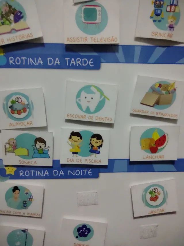 Quadro de rotina infantil - 30Un de cartões velcro - Foto 4