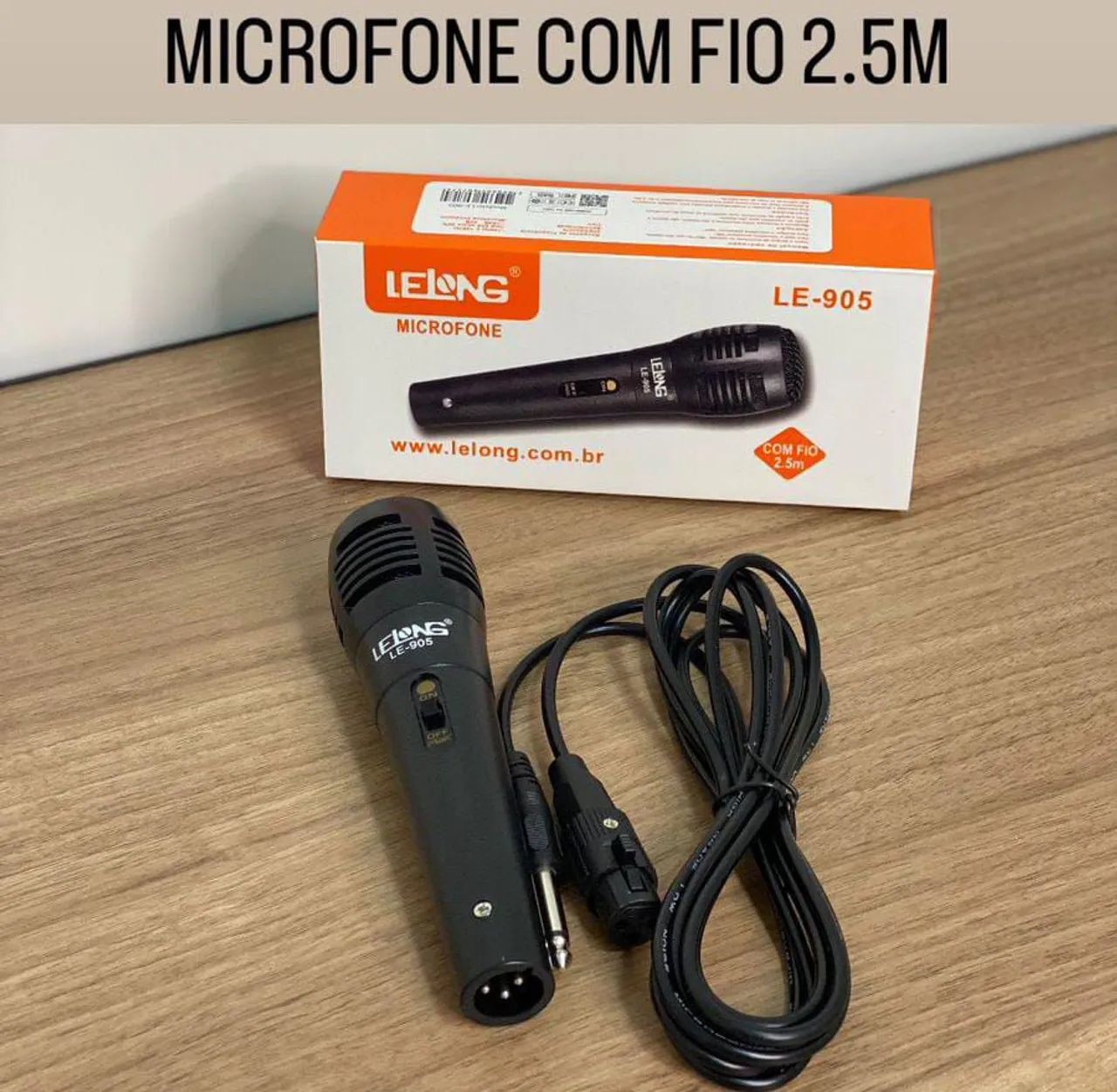 Microfone com Fio Lelong LE-905 - Novo