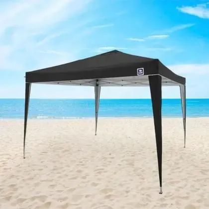 Tenda Gazebo 3x3M Dobravel Alum Preto Bel Fix  - Foto 2
