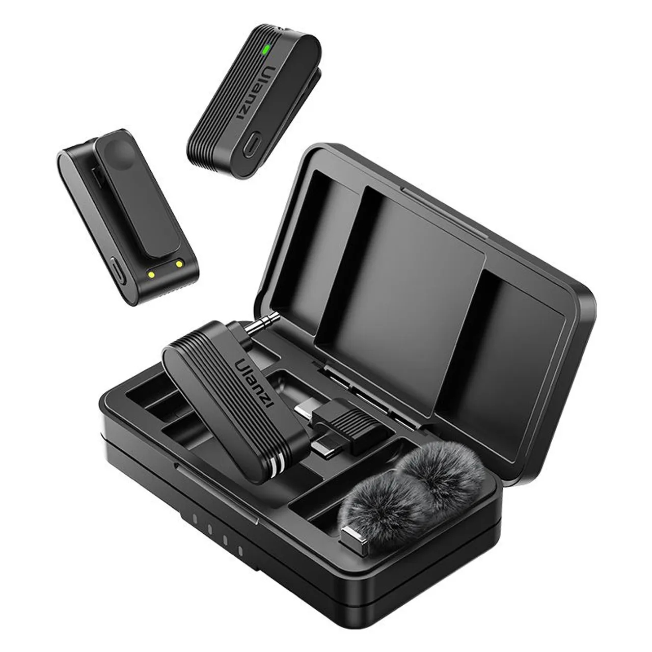 kit com 2 microfones ulanzi A100 para celular câmera digital tipo c