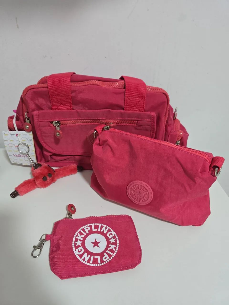 Bolsa da Kipling - kit com 3 bolsas -  Rosa pink - Foto 2