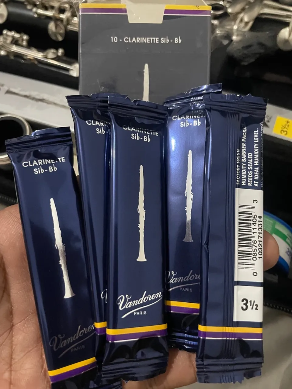 Meia caixa de palhetas vandoren 3,5 clarinete