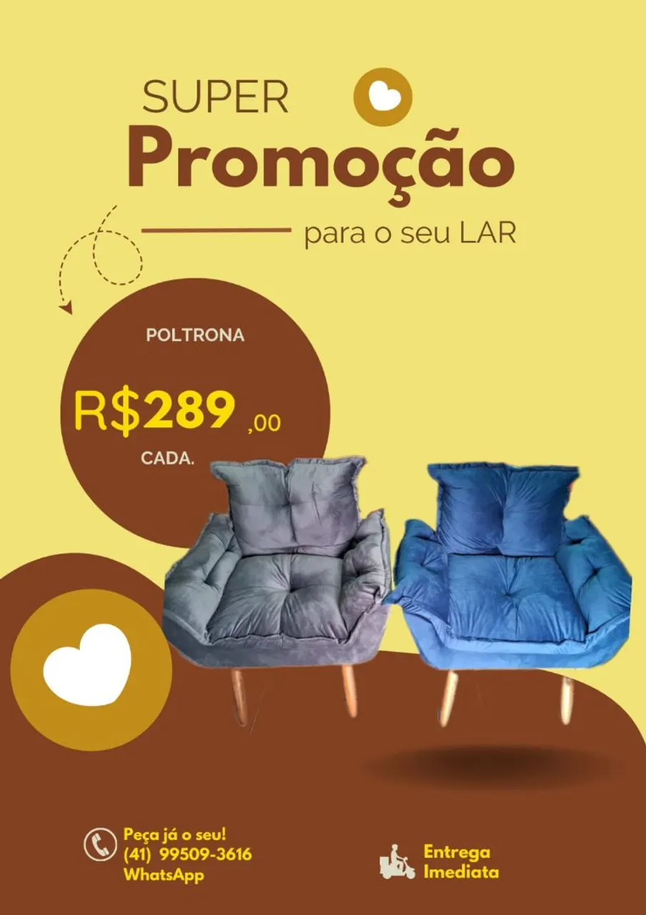 Poltrona Novo Super Promoção R$289,00 cada!