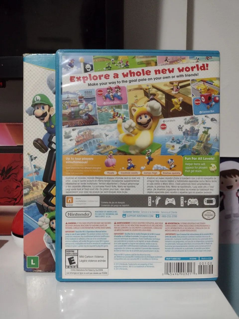 Super Mario 3D World com luva nacional - Wii U - Foto 4