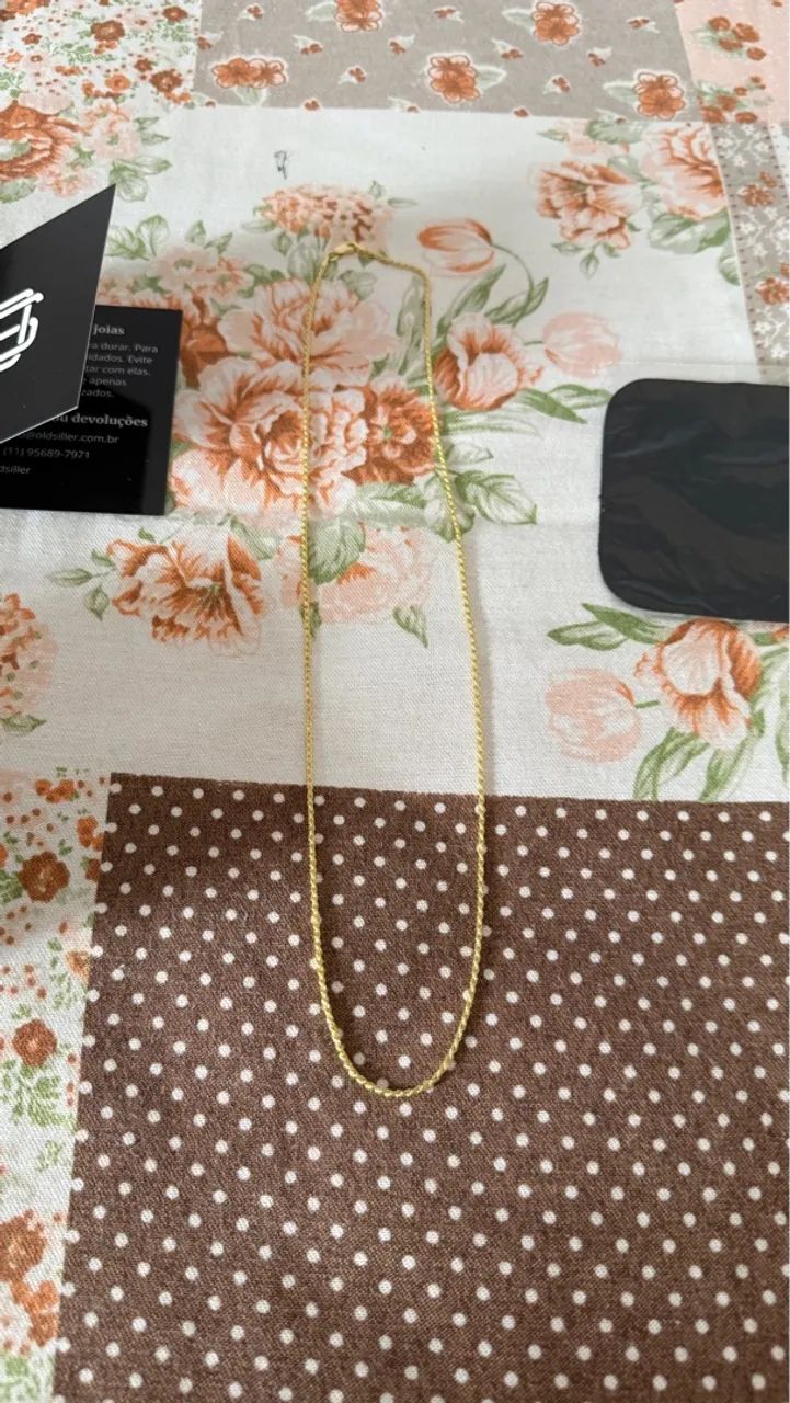 Corrente 60 cm prata 925 banhada a ouro 18K - Foto 2