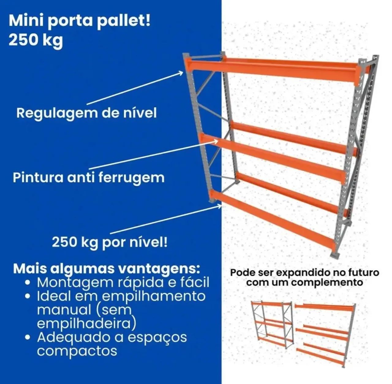 Kit mine porta pallet 250kg 1,80x2,00x0,60 - Foto 3