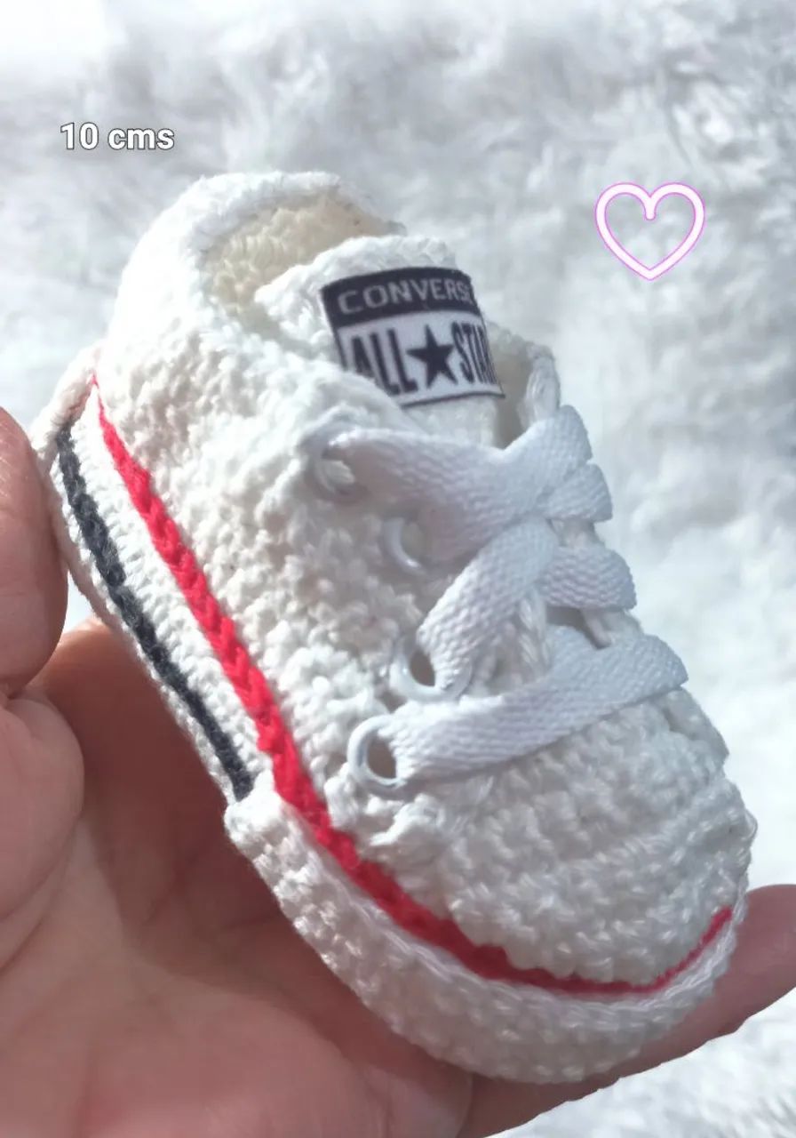Tênis Converse Crochê Bebê 10 cm