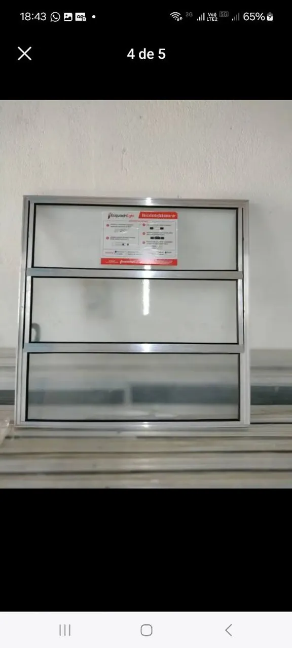 Basculante 60x60 alumínio R$ 95,00