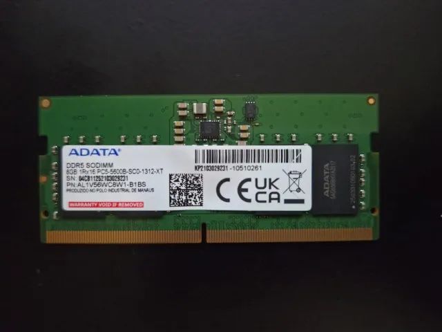 Memória RAM 8GB DDR5 SODIMM (Notebook) 5600MHz - Adata