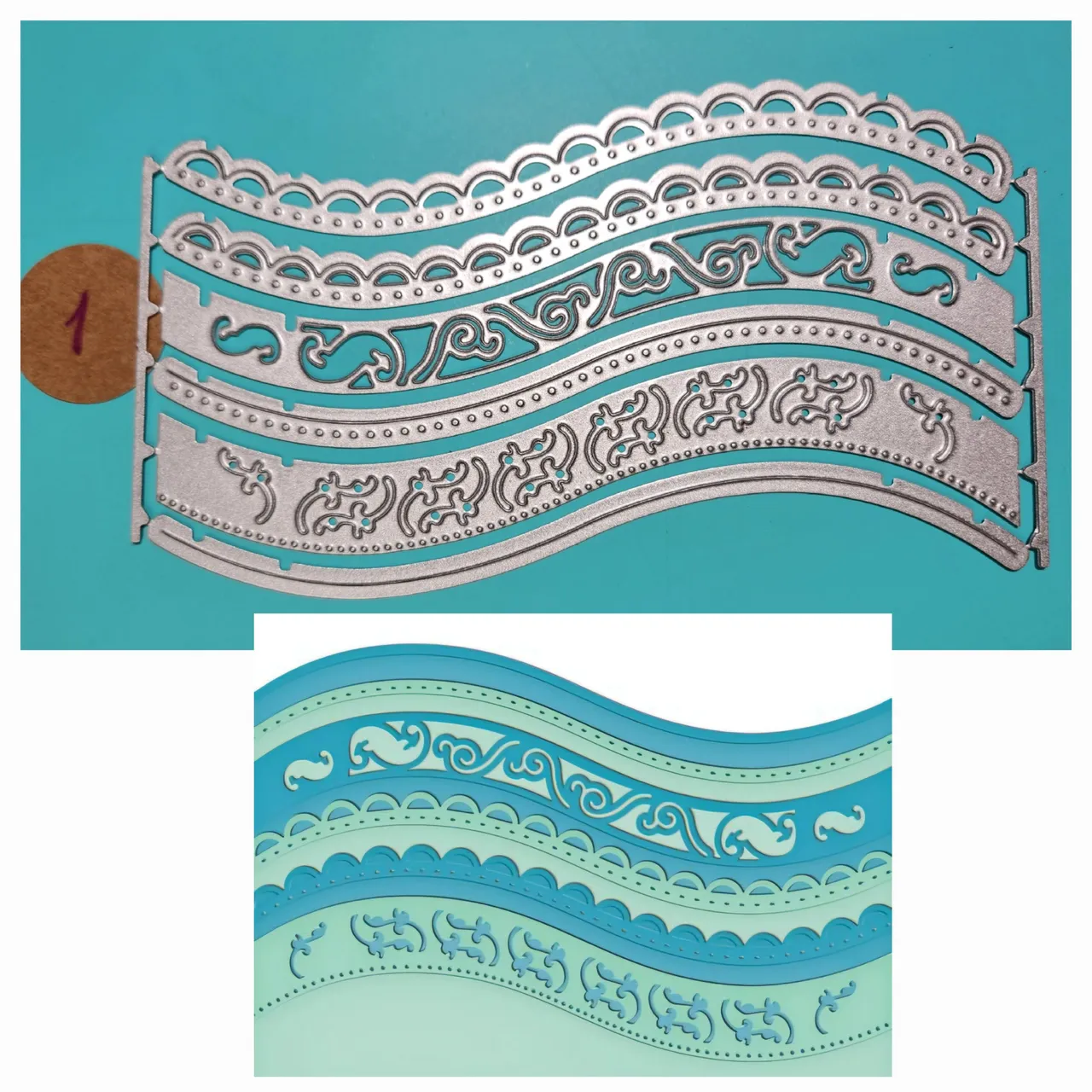 Kit com 6 Conjuntos de Moldes de Corte para Scrapbooking - Ondas e arabescos vintage