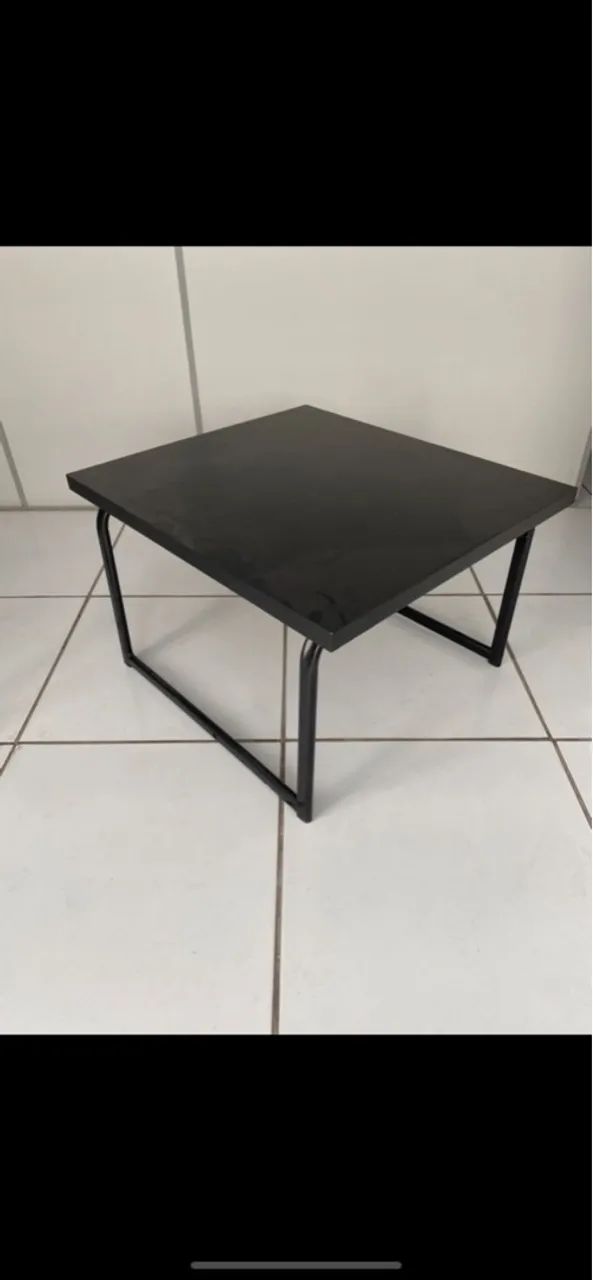 Mesa de Centro Preta Moderna e Minimalista