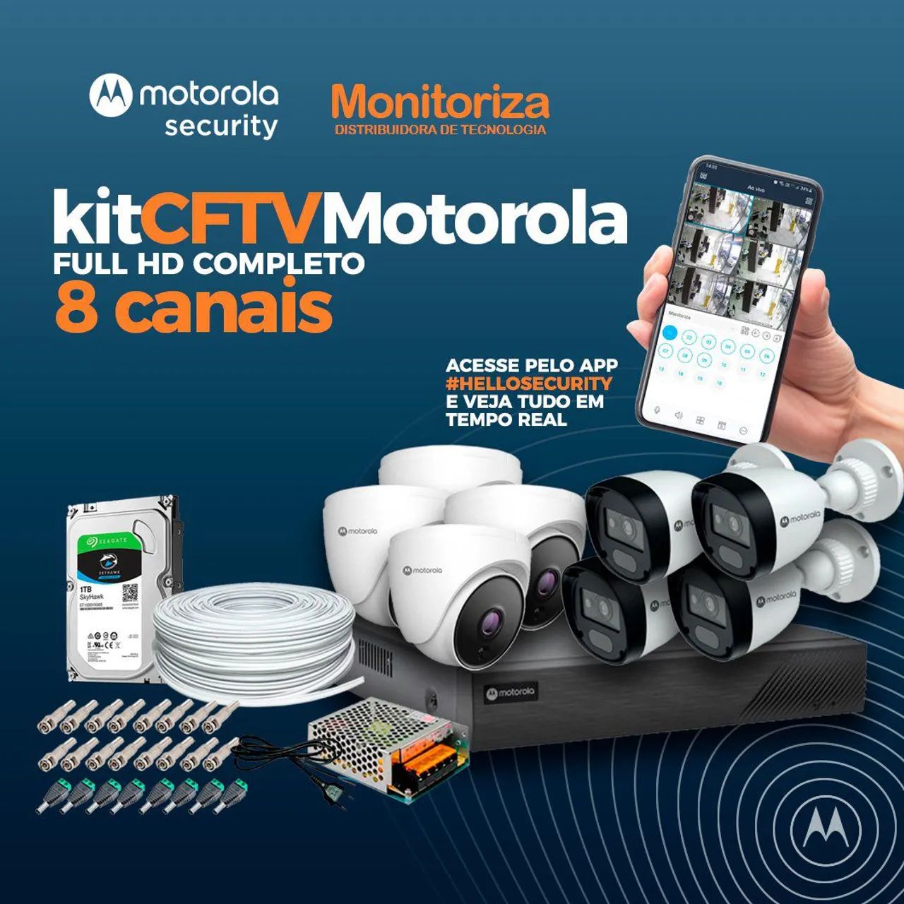 Kit 8 cameras motorola 