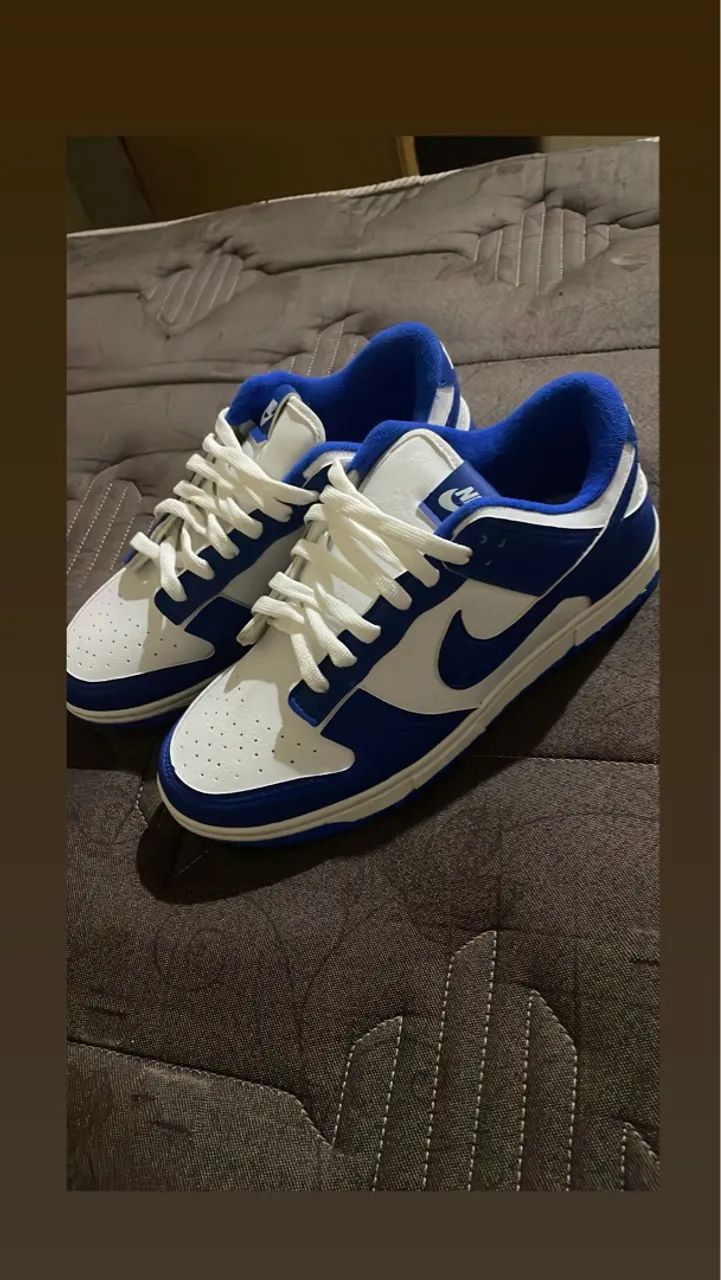 Nike Dunk Low Retro - Azul e Branco - Foto 2