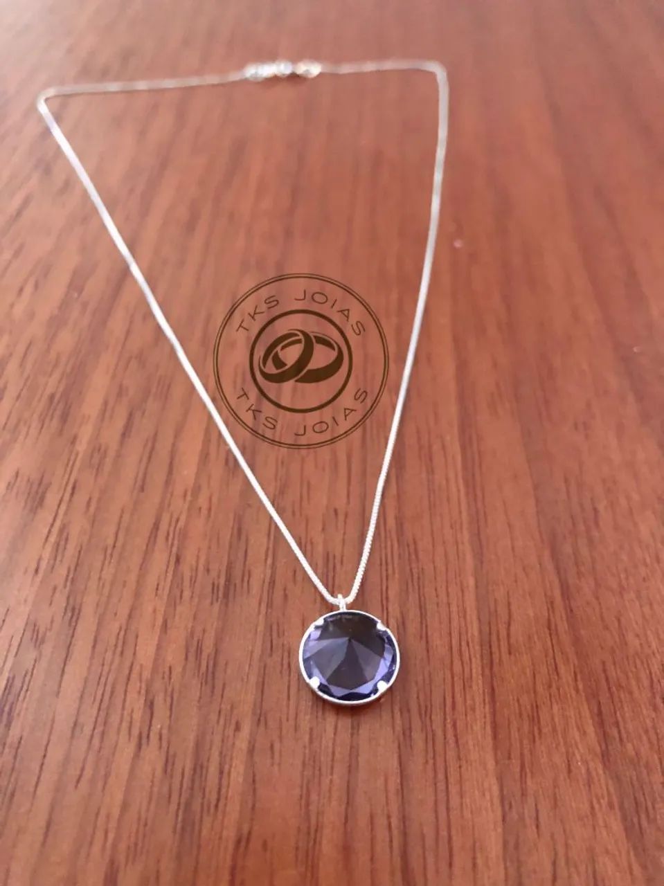 Colar Prata (925) com pedra 